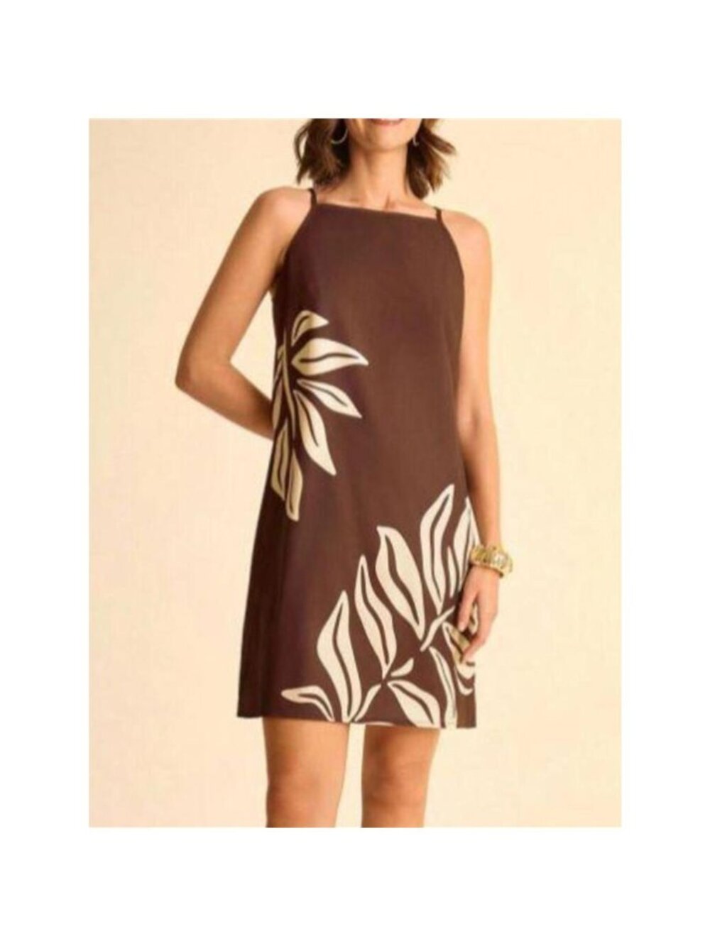 Tropical Print Sleeveless Mini Dress